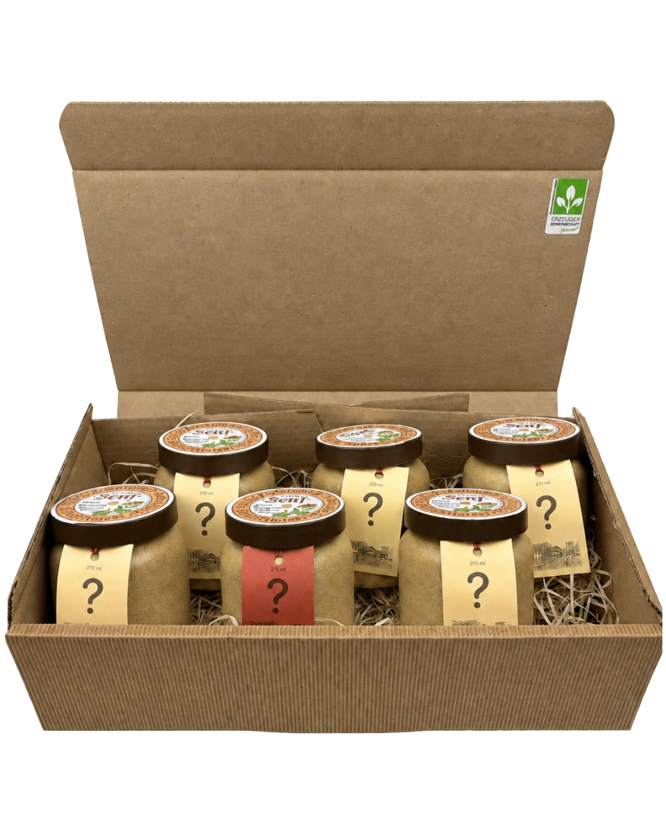 Geschenkpaket mit 6 Senftöpfen