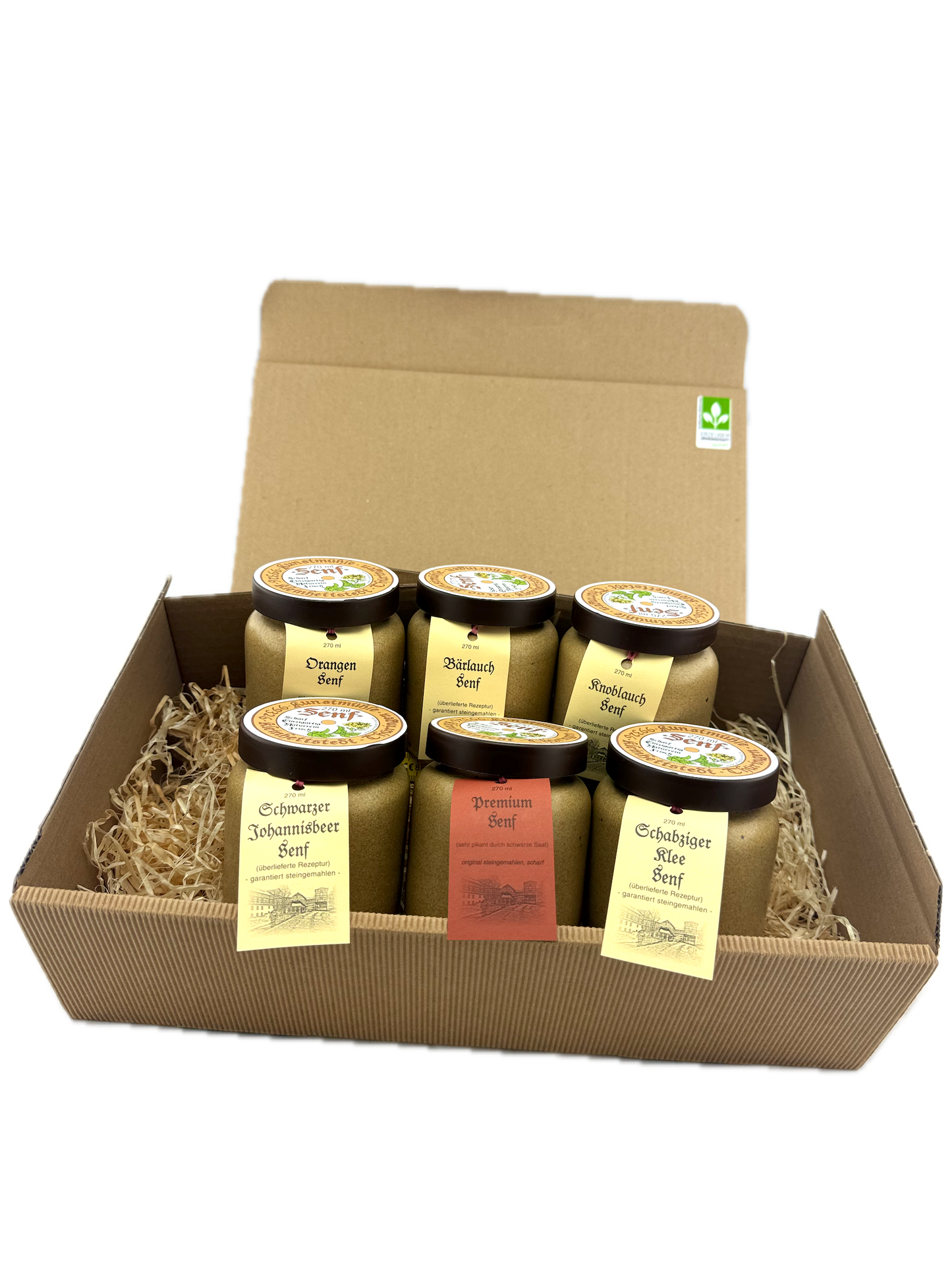 Geschenkpaket mit 6 Senftöpfen