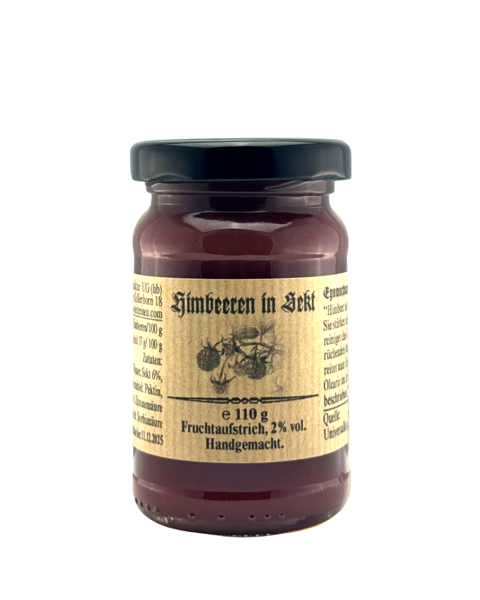 Himbeeren in Sekt (Fruchtaufstrich 2% Vol.)