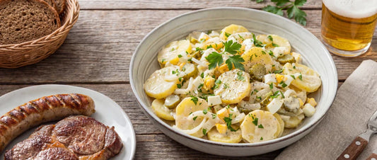 Herzhafter Kartoffelsalat mit Knoblauchsenf