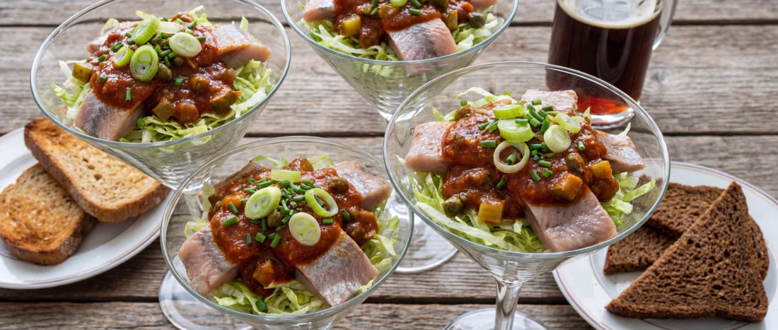 Matjesfilet in feuriger Soße