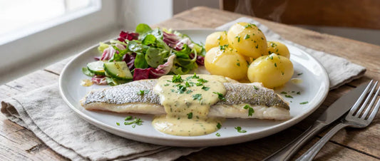 Gedünstetes Zanderfilet mit Senfsoße