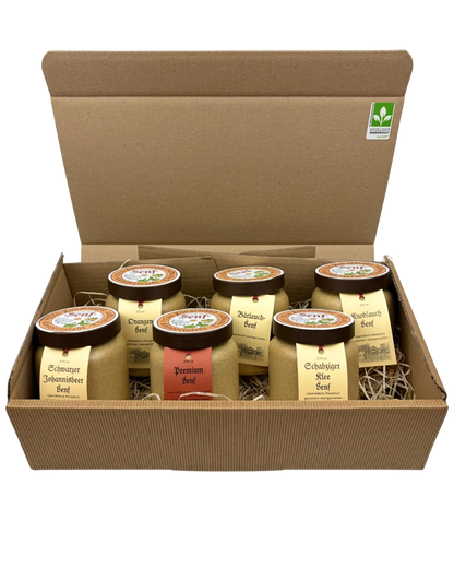 Geschenkpaket mit 6 Senftöpfen