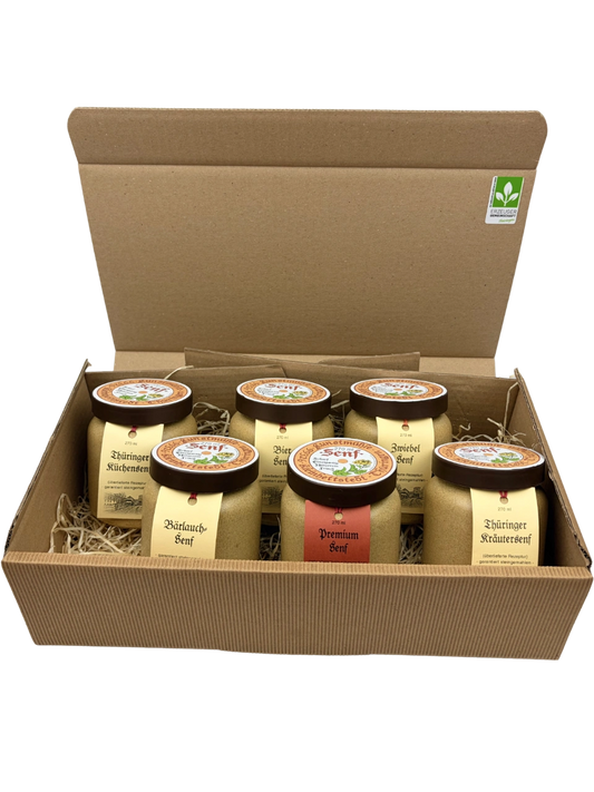 Geschenkpaket mit 6 Senftöpfen