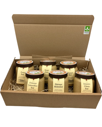 Geschenkpaket mit 6 Senftöpfen