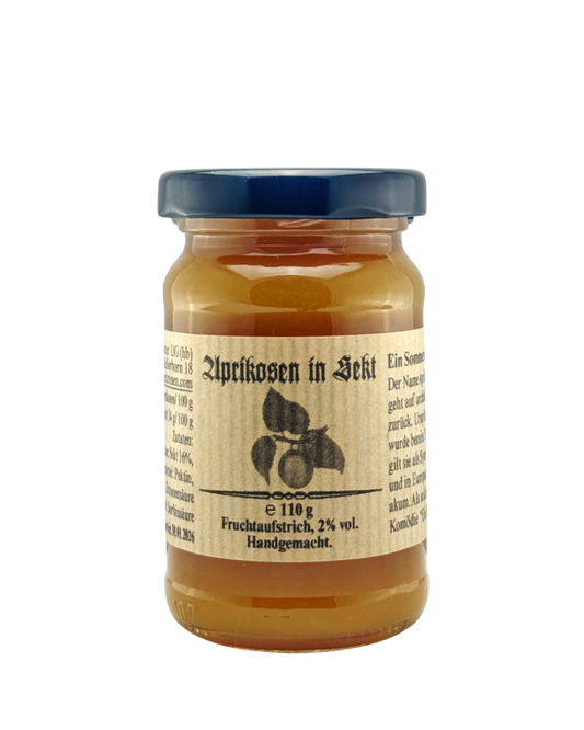 Aprikosen in Sekt (Fruchtaufstrich mit Alkohol 2%)