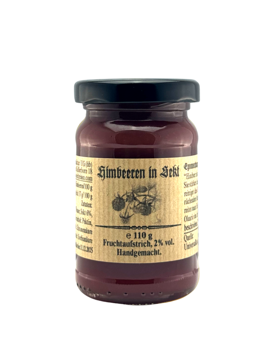 Himbeeren in Sekt (Fruchtaufstrich 2% Vol.)