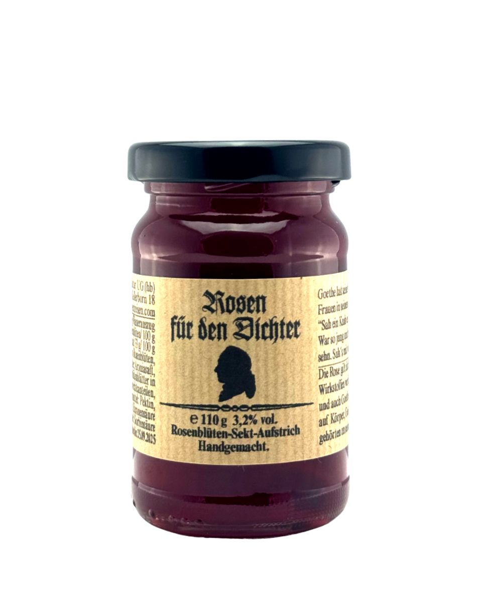 Rosen für den Dichter (Rosenblüten-Sekt-Aufstrich 3,2% Vol.)